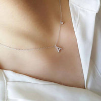 Crystal A-Z Initial Necklace in 925 Sterling Silver