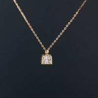 Sterling Silver Square Perfume Bottle Necklace