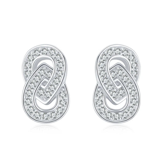 Sterling Silver Clear Stud Earrings