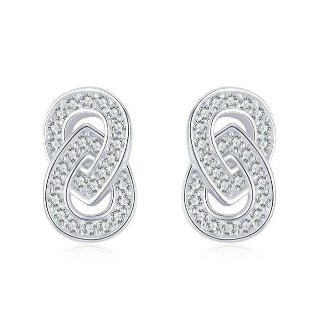 Sterling Silver Clear Stud Earrings