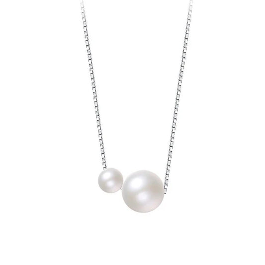 Sterling Silver Bead and Pearl Choker Necklace