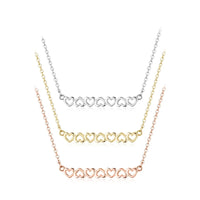 Sterling Silver Hollow Heart Bar Necklace