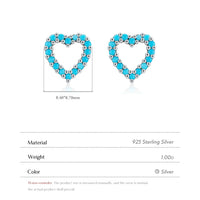 Sterling Silver Turquoise Heart Stud Earrings