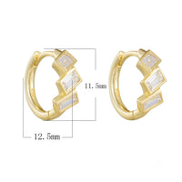Sterling Silver Baguette Small Hoop Earrings