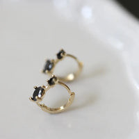 Sterling Silver Black Stud Earrings