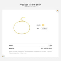 Sterling Silver Simple Charm Snake Chain Bracelet