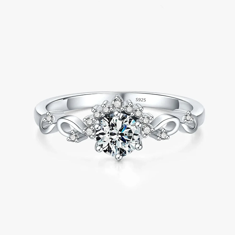 Sterling Silver Sparkling Crown Ring