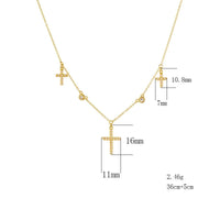 Sterling Silver Dangle Cross Charms Necklace