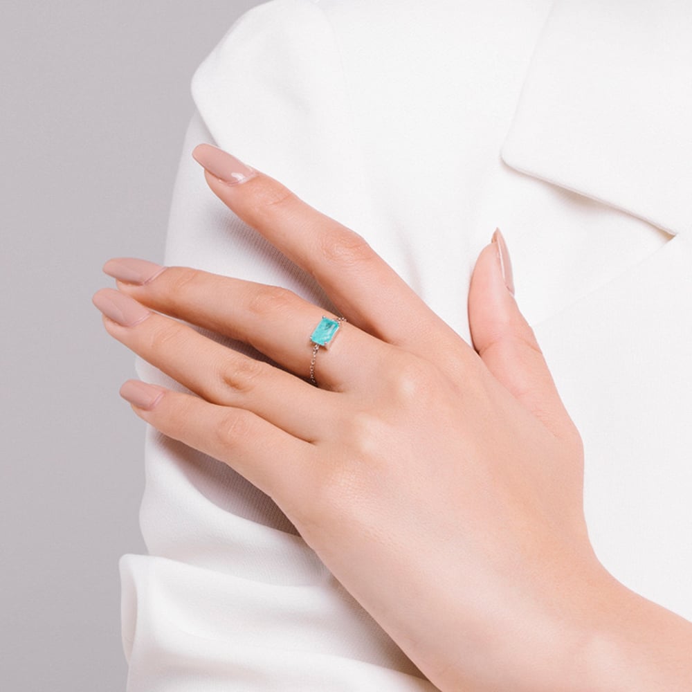 Adjustable Sterling Silver Tourmaline Ring