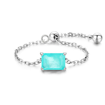 Adjustable Sterling Silver Tourmaline Ring