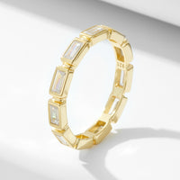 Sterling Silver Baguette Cut Eternity Ring
