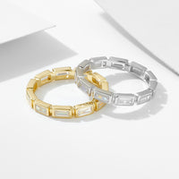 Sterling Silver Baguette Cut Eternity Ring