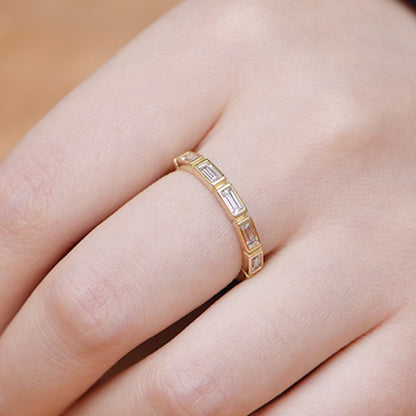 Sterling Silver Baguette Cut Eternity Ring