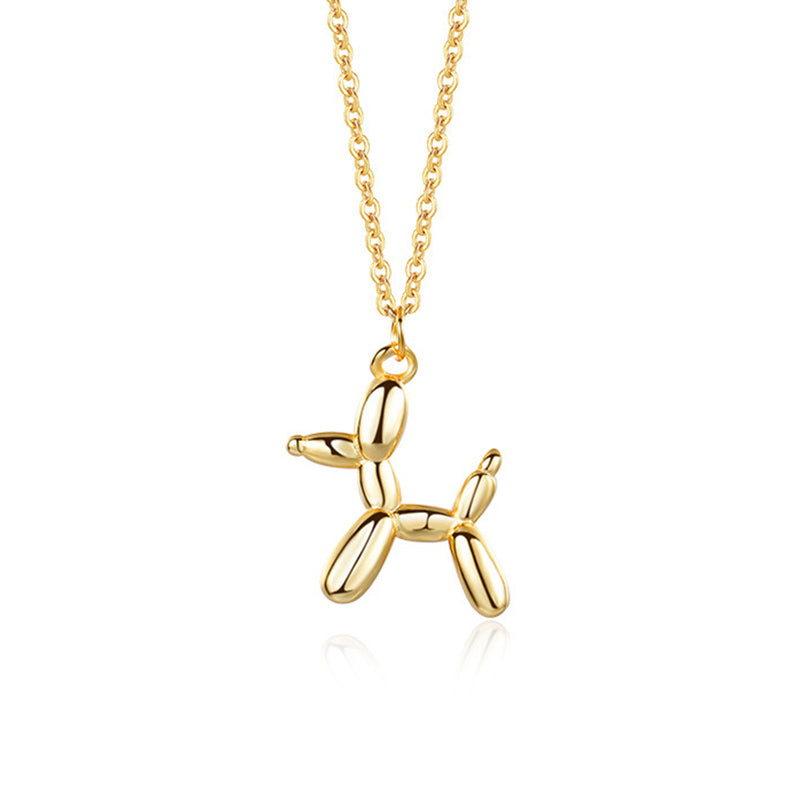 Gold Plated Sterling Silver Balloon Dog Charm Necklace
