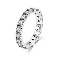 Sterling Silver Blue and Clear Eternity Band Ring