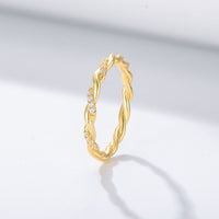 Sterling Silver Cubic Zirconia Twist Band Ring
