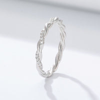 Sterling Silver Cubic Zirconia Twist Band Ring