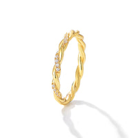 Sterling Silver Cubic Zirconia Twist Band Ring
