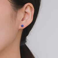 Sterling Silver Created Opal Ball Screw Back Earrings