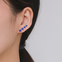 Sterling Silver Created Opal Ball Screw Back Earrings