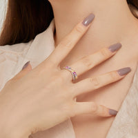 Sterling Silver Multi-Color Marquise Ring