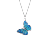 Sterling Silver Enamel Butterfly Necklace