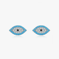 Sterling Silver Turquoise Evil Eye Stud Earrings
