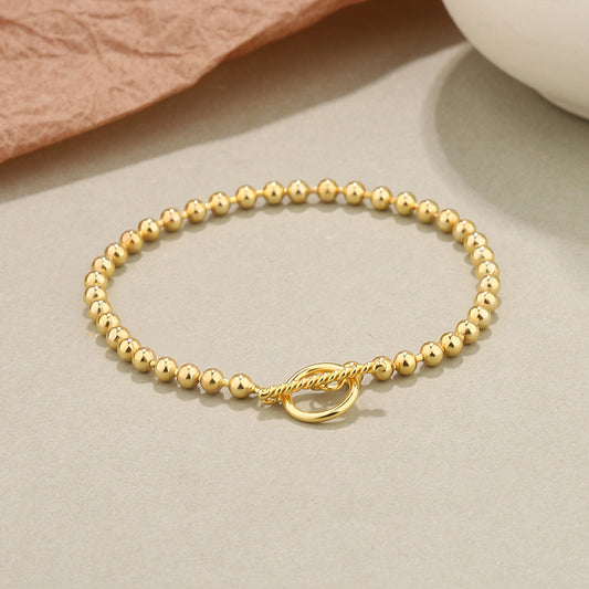 Gold Plated Sterling Silver Bead Bracelet