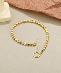 Gold Plated Sterling Silver Bead Bracelet
