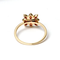 Sterling Silver Flower Natural Garnet Ring