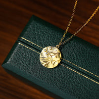 Sterling Silver Fossil Jellyfish Pendant Necklace