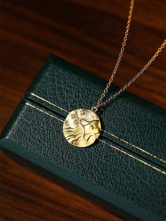 Sterling Silver Fossil Jellyfish Pendant Necklace