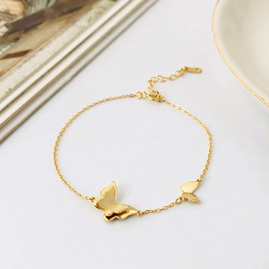 Gold Butterfly Bracelet in Sterling Silver
