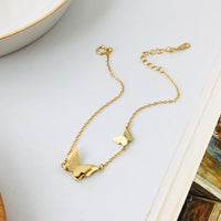 Gold Butterfly Bracelet in Sterling Silver