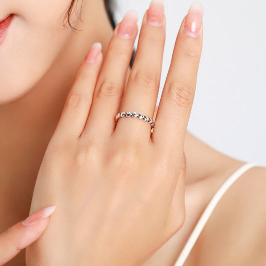 Sterling Silver Heart to Heart Eternity Ring