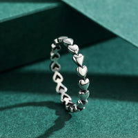Sterling Silver Heart to Heart Eternity Ring