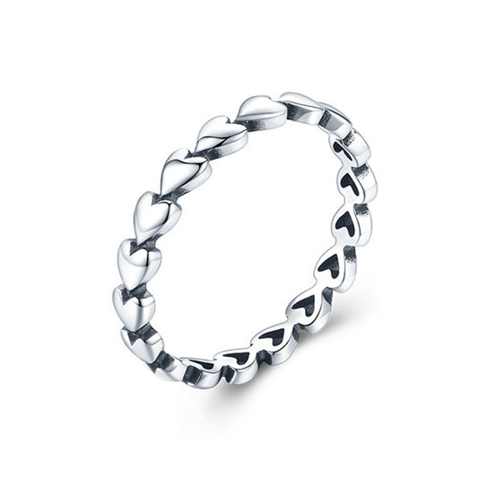 Sterling Silver Heart to Heart Eternity Ring