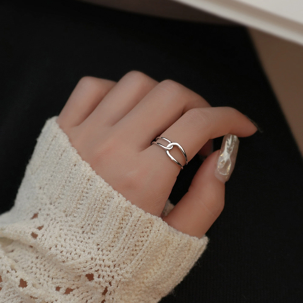 Sterling Silver Intertwined Love Knot Ring