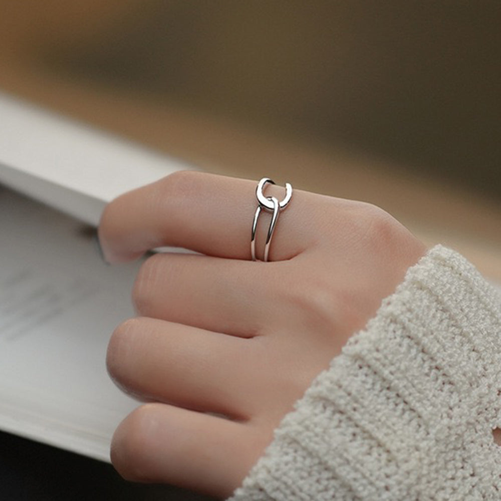 Sterling Silver Intertwined Love Knot Ring