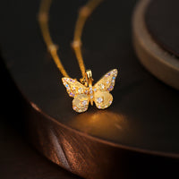 Sterling Silver Multicolor Butterfly Necklace