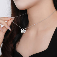 Sterling Silver Multicolor Butterfly Necklace