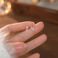 Sterling Silver Music Note Violin Earrings