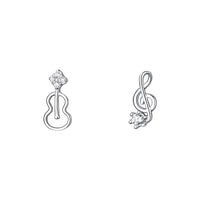 Sterling Silver Music Note Violin Earrings