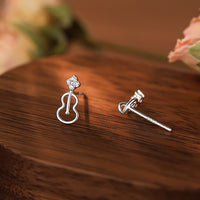 Sterling Silver Music Note Violin Earrings