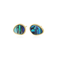 Sterling Silver Natural Abalone Shell Stud Earrings