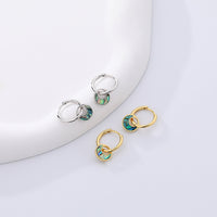 Sterling Silver Abalone Shell Hoop Earrings