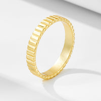Sterling Silver Striped Minimalist Ring