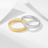 Sterling Silver Striped Minimalist Ring