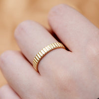 Sterling Silver Striped Minimalist Ring