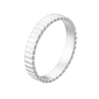 Sterling Silver Striped Minimalist Ring